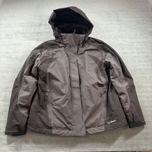 LL Bean Primaloft Ski Parka Hooded Winter Jacket Womens XL Brown 0GCF4